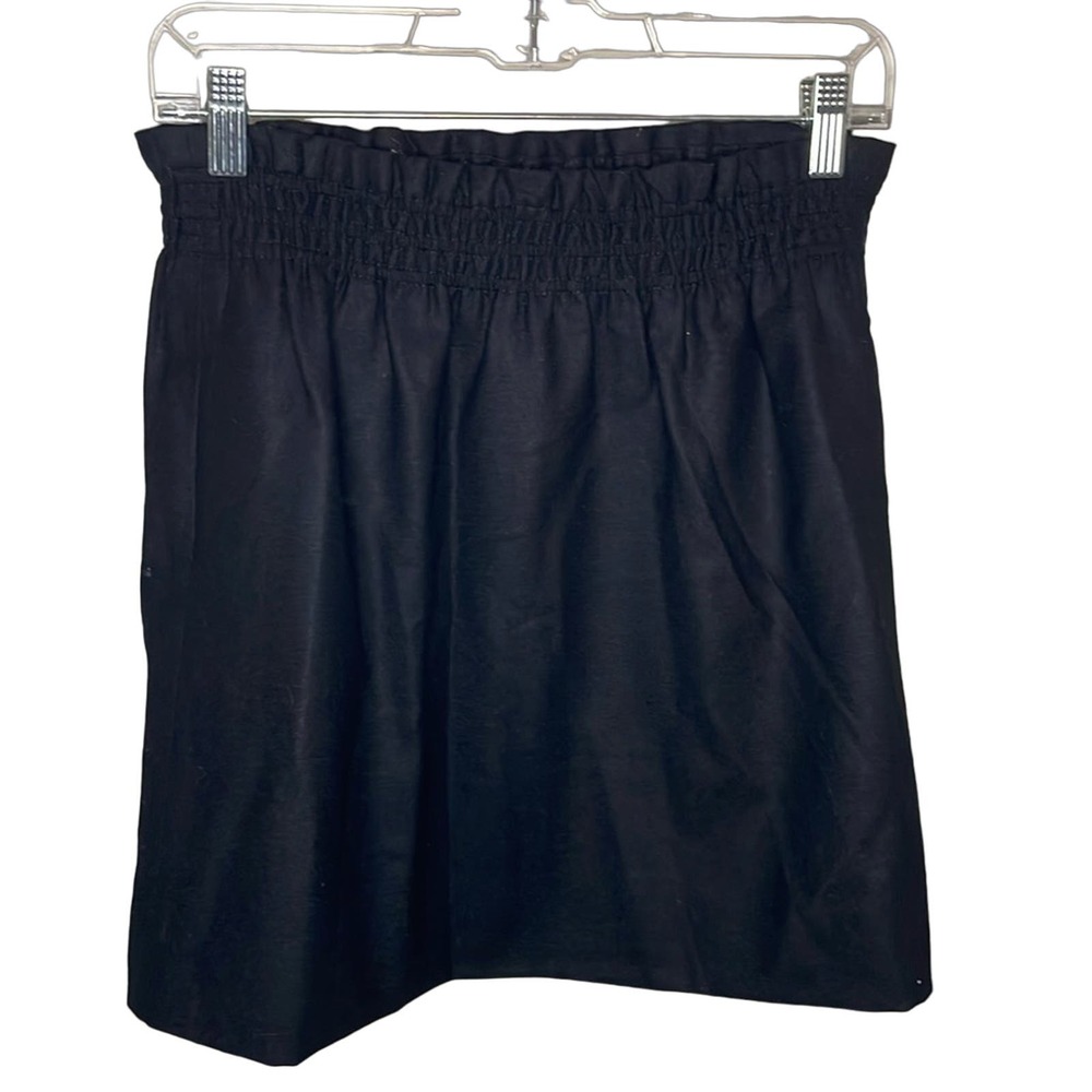J. Crew Black Ruffle Waistband Wool Spandex Mini Skirt Women Size 6